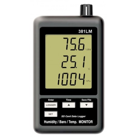 Enregistreur - Thermomètre / Hygromètre / Baromètre - Export .xls sur carte SD	0381LM