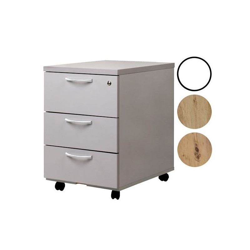 Caisson Mobile 3 Tiroirs Blanc – Rangement Pratique et Fonctionnel