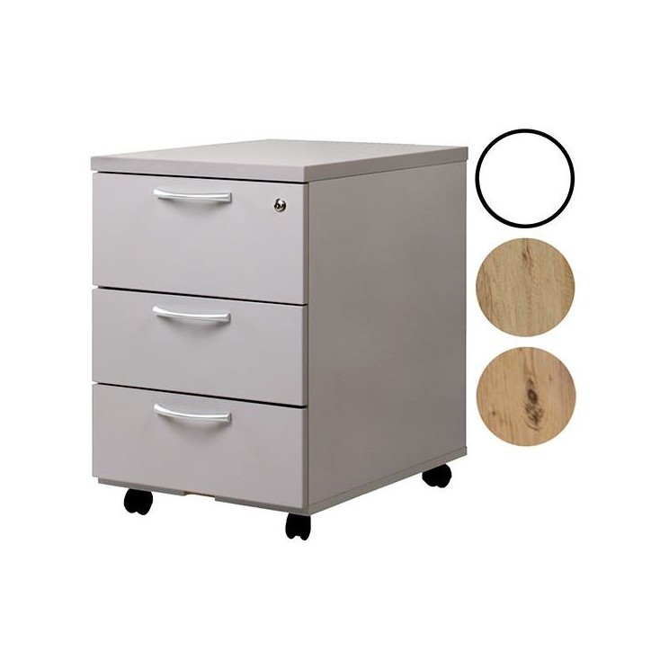 Caisson Mobile 3 Tiroirs Blanc – Rangement Pratique et Fonctionnel