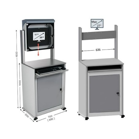 MOBIPOST 500C – Armoire sécurisée et ergonomique pour postes PC et équipements informatiques