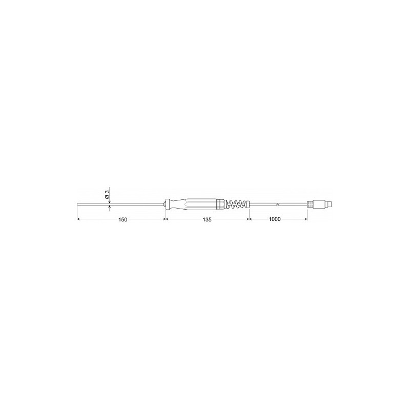GTF601 – Sonde d’immersion pour liquides et gaz, 4 fils, tube flexible Ø 3 mm