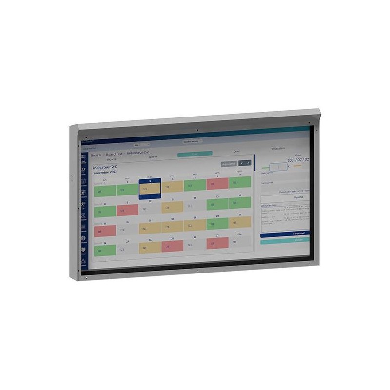 716110- Coffret de protection pour écran 43'' - 50'' avec paroi de protection anti-reflets fixe