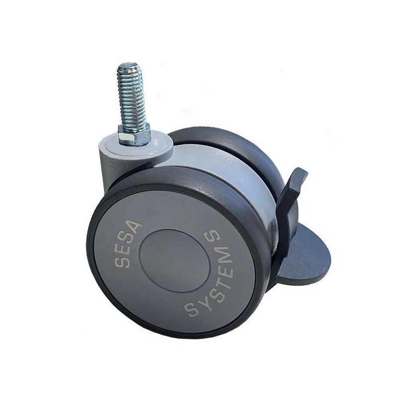 Lot de 4 roulettes pivotantes avec frein Ø 75 mm