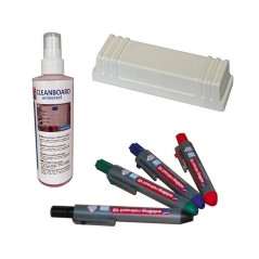 Kit de management visuel avec feutres, brosse et nettoyant