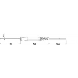GES175 LE – Sonde de pénétration Pt1000 à extrémités libres pour gaz et liquides