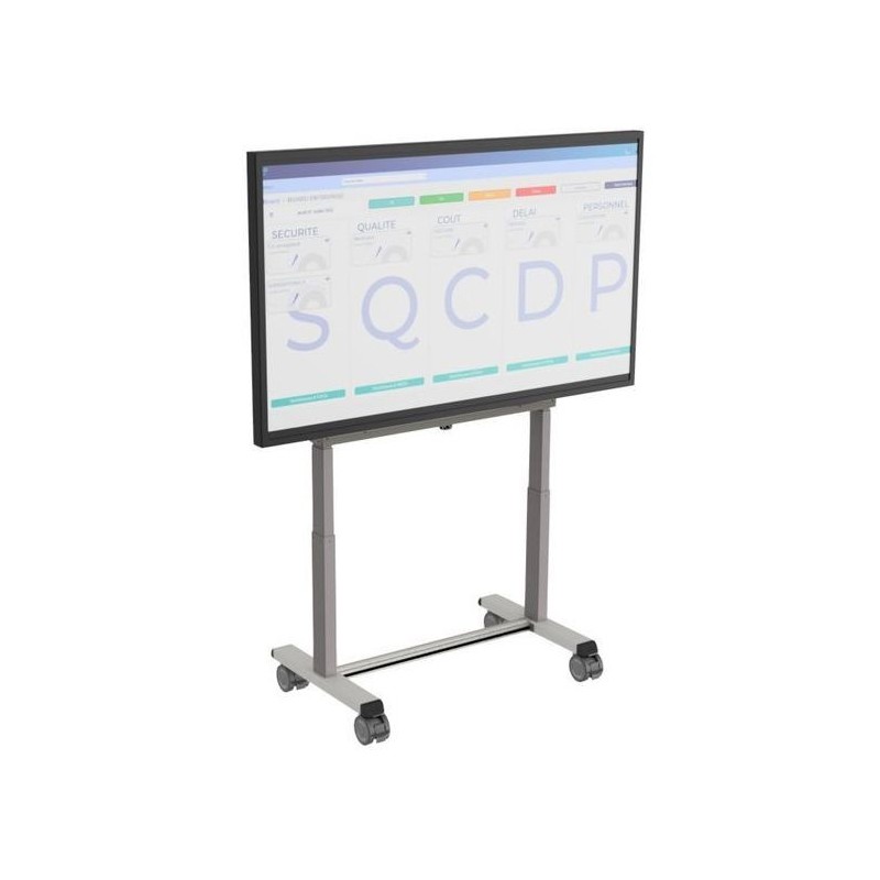 Support aluminium électrique pour E-MEETING 55'' à 75'' sur roulettes