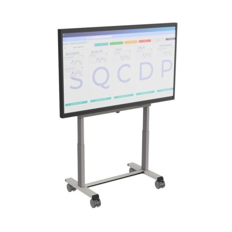 117568- Support aluminium électrique pour E-MEETING 55'' à 75'' sur roulettes