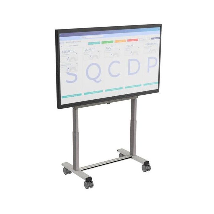 Support aluminium électrique pour E-MEETING 55'' à 75'' sur roulettes