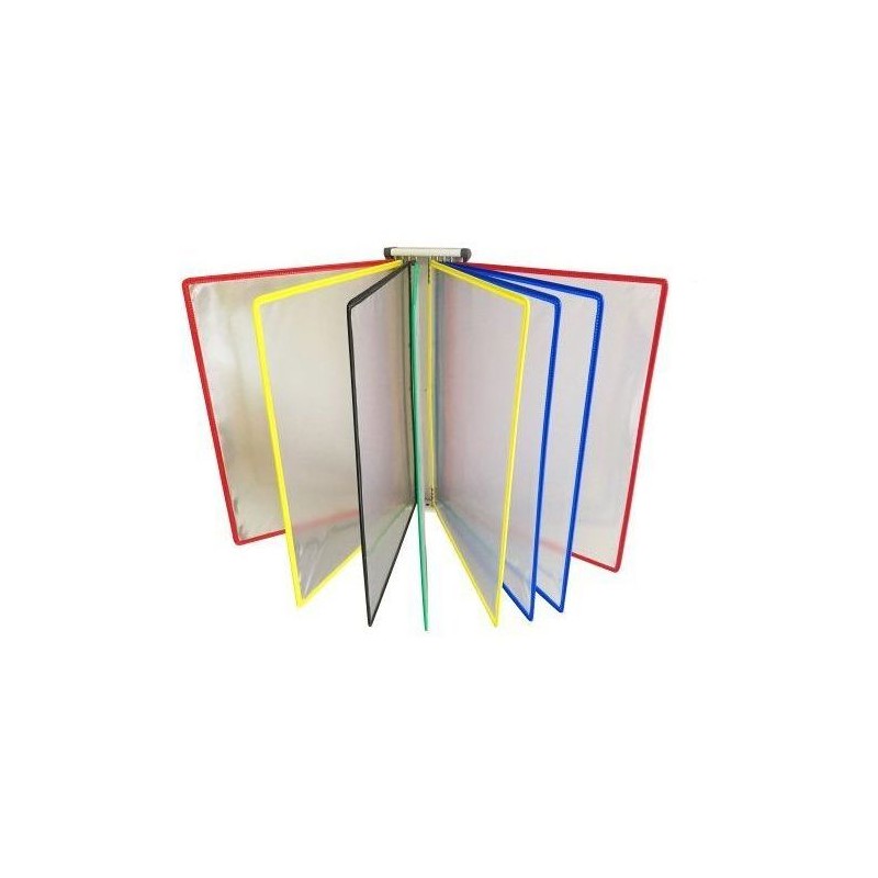 Docaflex mural A4 verticale avec 10 pochettes assorties à pivots avec 4 butées