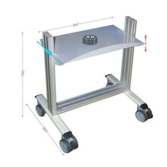 LEANPOST 100 – Porte-bacs 1 niveau sur roulettes L 740 x P 560 x H 750 mm