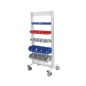 LEANPOST 600C porte bacs à bec l 757 x P 560 x H 1600 mm de 5 niveaux sur roulettes