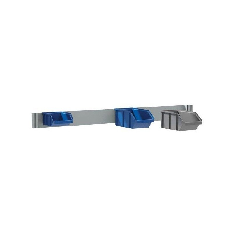 Rail pour fixation bacs plastiques L 647 mm recto/verso