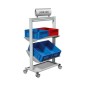 645903-LEANPOST 900B porte bacs l 1000 x P 560 x H 1600 mm de 3 niveaux sur roulettes