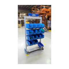 LEANPOST 900C – Porte-bacs à bec 6 niveaux sur roulettes L 1000 x P 560 x H 1600 mm