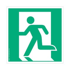 Pictogramme Sortie de secours à gauche E001 – Signalisation d’évacuation