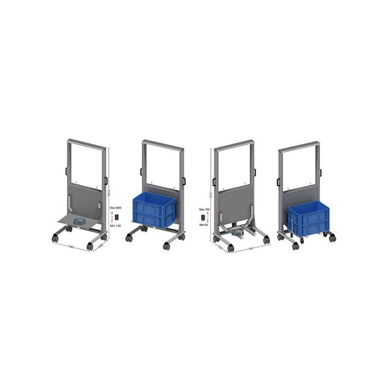 645413-LEANPOST 400 pour chariot l 740 x P 550 x H 50 - 700 mm