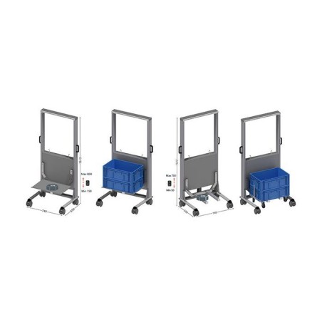 645413-LEANPOST 400 pour chariot l 740 x P 550 x H 50 - 700 mm