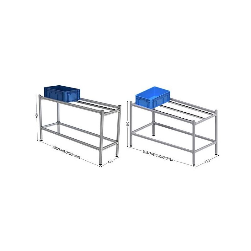 690531-LEANDYNAMIC 100A l 3088 x P 487 x H 900 mm (Charge admissible 120 kg)