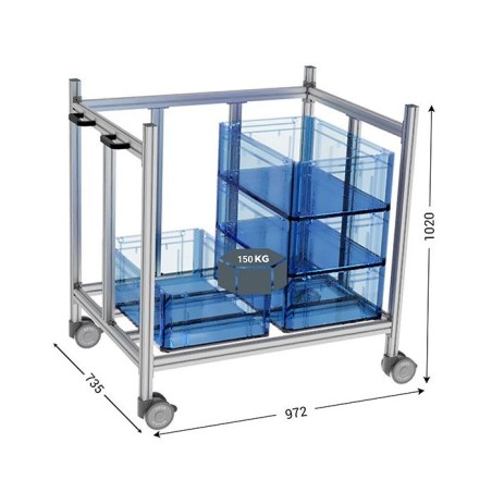 LEANDYNAMIC 200B – Poste de travail 1 niveau l 972 x P 735 x H 1020 mm
