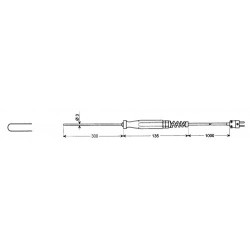 Sonde d’immersion GTF1200/300 – Thermocouple sous gaine flexible Inconel Ø3 mm L 300 mm