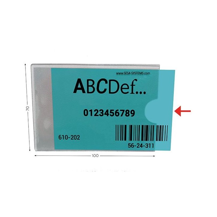 Lot de 10 CARTES KANBAN transparente L 100 x H 70 mm Ep. 1 mm