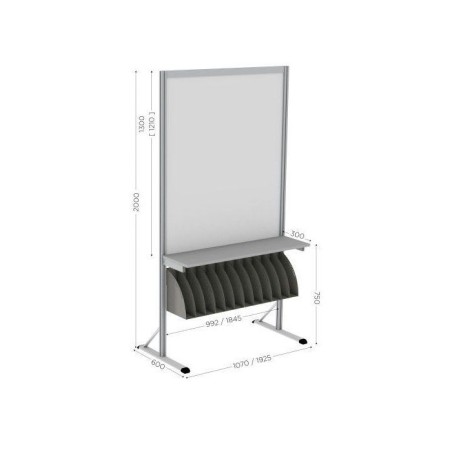 120710 : MOD'SELF l 1070 mm tôle blanche vernie avec etagère et coffrets classeurs