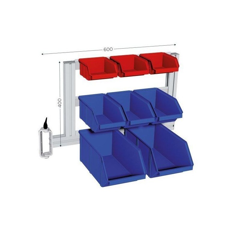 Support bacs latéral à 3 niveaux articulés