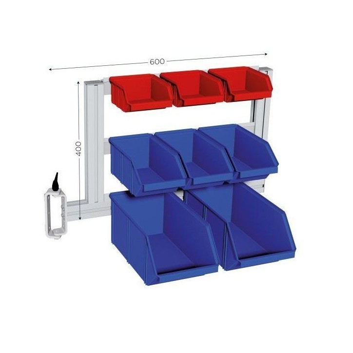 Support bacs latéral à 3 niveaux articulés