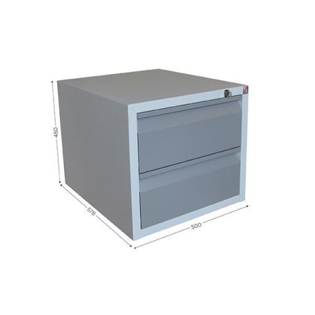 Caisson avec 2 tiroirs à serrure – Rangement sécurisé et pratique