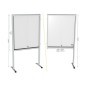 Mod'info vitrine sur pieds central l 1909 x H 2000 mm avec portes en pmma et fond tôle blanche vernie