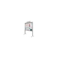 Mod’Info vitrine sur pieds central – L 1909 x H 2000 mm – Portes PMMA et fond tôle blanche vernie
