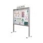 Mod'info vitrine sur pieds central l 1909 x H 2000 mm avec portes en pmma et fond tôle blanche vernie