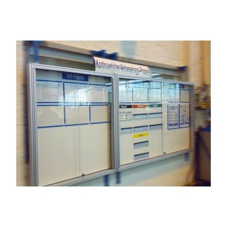 120214 : Mod'info vitrine mural l 1056 x H 1274 mm avec portes en pmma et fond tôle blanche vernie