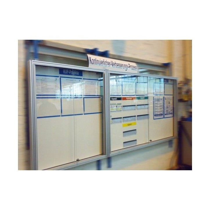 Mod'info vitrine mural  l 1909 x H 1274 mm avec portes en pmma et fond tôle blanche vernie