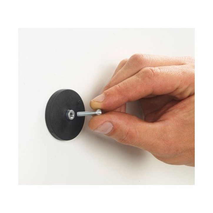 Lot de 3 plots magnétiques taraudage M4 Ø 40 mm Ep. 6 mm