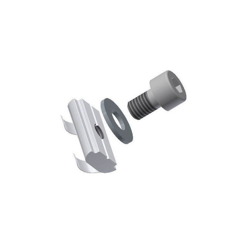 Vis/lardon M5 avec languette ressort pour fixations sur profil aluminium