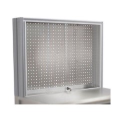 Portes coulissantes verrouillables en PMMA – Avec clé pour protection et rangement