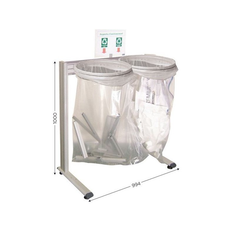ECOPOST A 2 poubelles sans couvercle