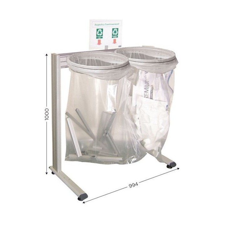 ECOPOST A 2 poubelles sans couvercle