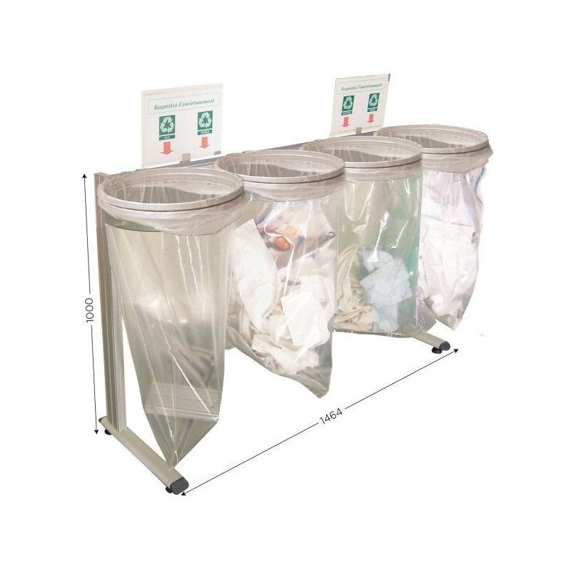 ECOPOST B 4 poubelles sans couvercle