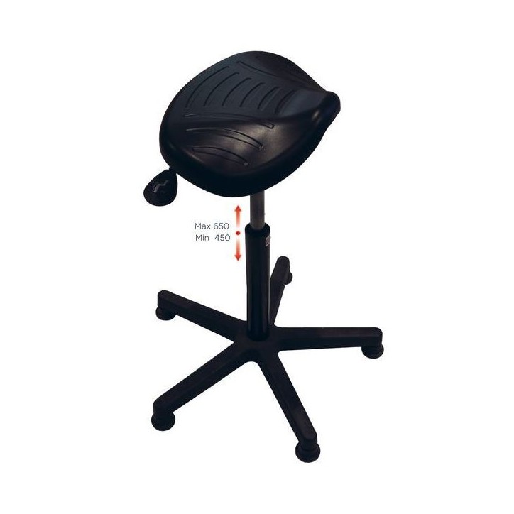 TABOURET D'ATELIER D H assise en polyurethane noir TABOURET D'ATELIER D H assise en polyurethane noir