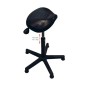 TABOURET D'ATELIER D H assise en polyurethane noir