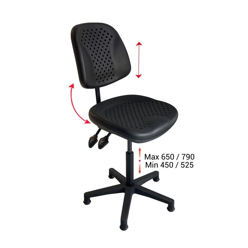 Chaise d'atelier ergonomique | CHAISE D'ATELIER CONFORT