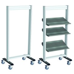 LEANPOST 650 Inox sur roulettes – Poste mobile en acier inoxydable