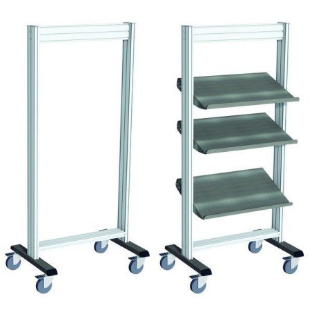 LEANPOST 650 Inox sur roulettes – Poste mobile en acier inoxydable