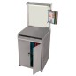 QUALIPOST 750 INOX l avec fond tôle blanche vernie et rangement inférieur