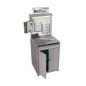 QUALIPOST 750 INOX l avec fond tôle blanche vernie et rangement inférieur