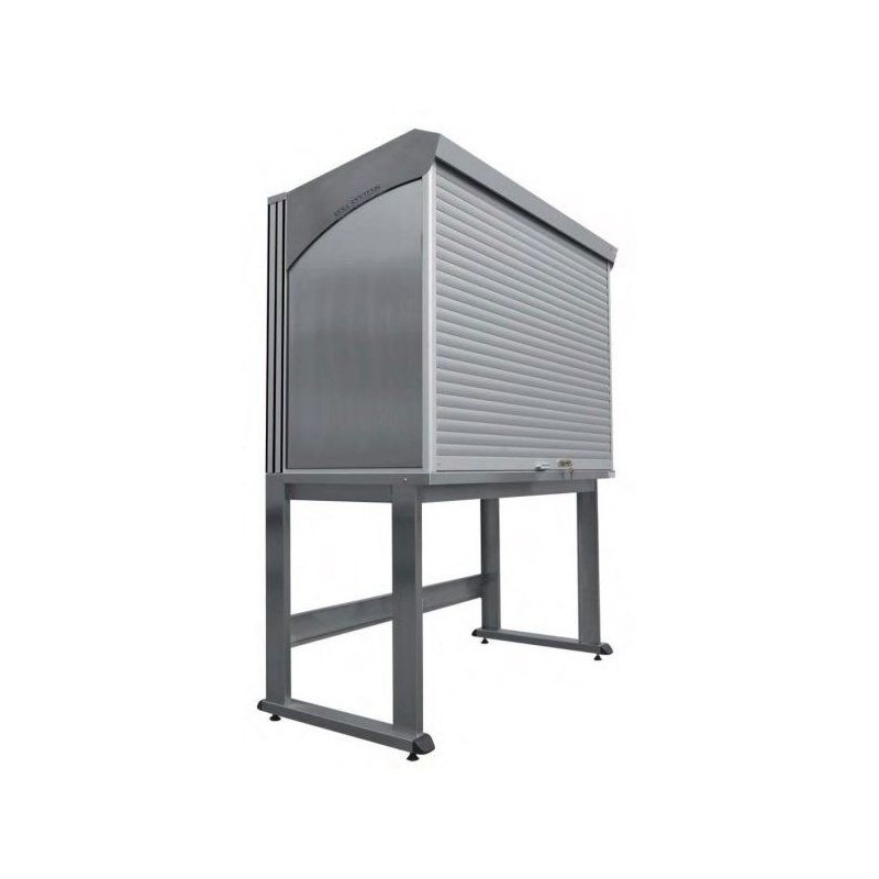 Poste de travail QUALIPOST 4500A – Châssis inox avec plateau poli satiné et carter