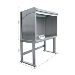 Poste de travail QUALIPOST 4500A – Châssis inox avec plateau poli satiné et carter