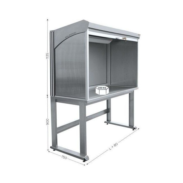 QUALIPOST 4500A châssis avec plateau en INOX poli satiné et carter